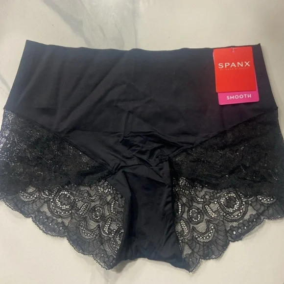 SPANX Set of 2 Undie-Tectable Lace Hi-Hipster Smooth Panties Black Small NWT - Picture 4 of 7